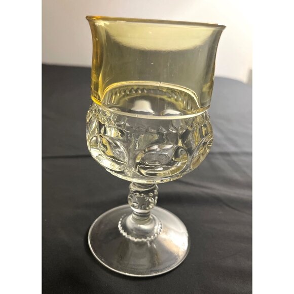 Vintage Indiana Glass Kings Crown Yellow&Clear by Tiffin 5 3/4” - Picture 2 of 7